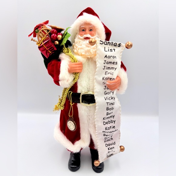 Ashland Santa Claus Figurine w/Good List & Gift Bag Collectible Christmas Decor - Picture 1 of 5